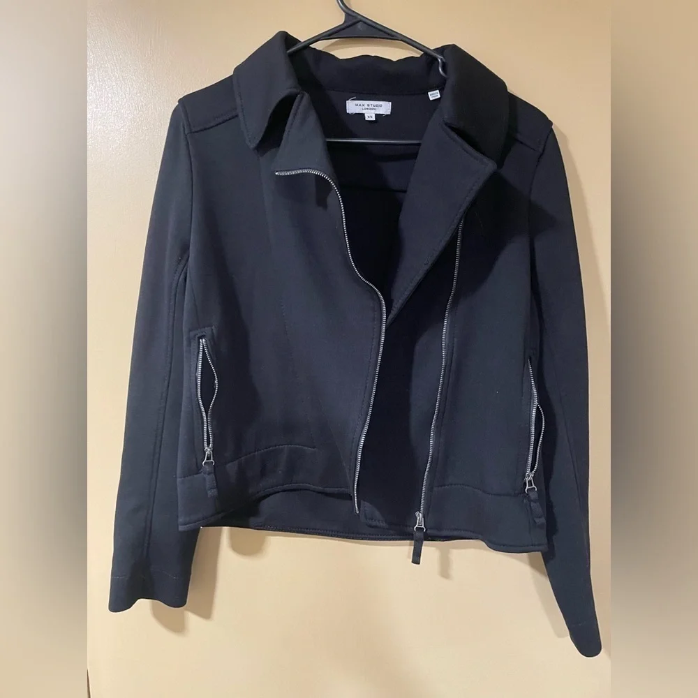 Max Studio Black Bomber Jacket
